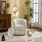 Fauteuil d'appoint pivotant, fauteuils ronds modernes rembourrés, fauteuil d'appoint pivotant confortable