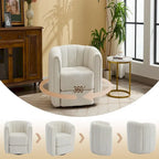Fauteuil d'appoint pivotant, fauteuils ronds modernes rembourrés, fauteuil d'appoint pivotant confortable