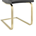 Chaise de salle à manger noire avec pieds dorés mats brossés