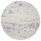 Table à manger de 46 pouces, dessus rond en marbre, pied central, cannelée, marron