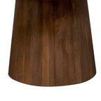 Table à manger de 46 pouces, dessus rond en marbre, pied central, cannelée, marron