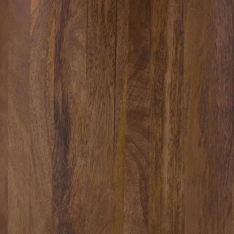 Table à manger de 46 pouces, dessus rond en marbre, pied central, cannelée, marron