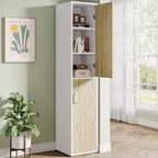 Armoire de rangement en bois de 75,39 pouces, meuble haut avec 2 portes et 6 étagères