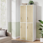 Armoire de rangement en bois de 75,39 pouces, meuble haut avec 2 portes et 6 étagères