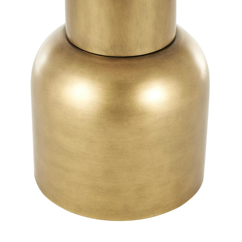 Table d'appoint avec base en métal et plateau en marbre crème - Doré